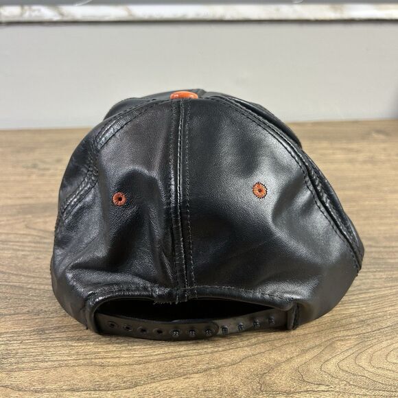 Vintage Cincinnati Bengals Leather Snapback Hat Modern Brand USA Team NFL OSFA - Picture 4 of 12